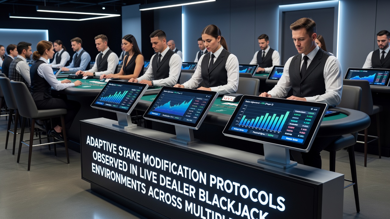 Multiple live blackjack streams showing stake modification indicators across international casino platforms