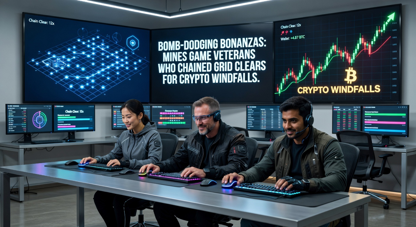 Veteran player screenshot chaining 12 safe picks on a Mines grid, multiplier climbing to 28x with crypto wallet balance surging in real-time