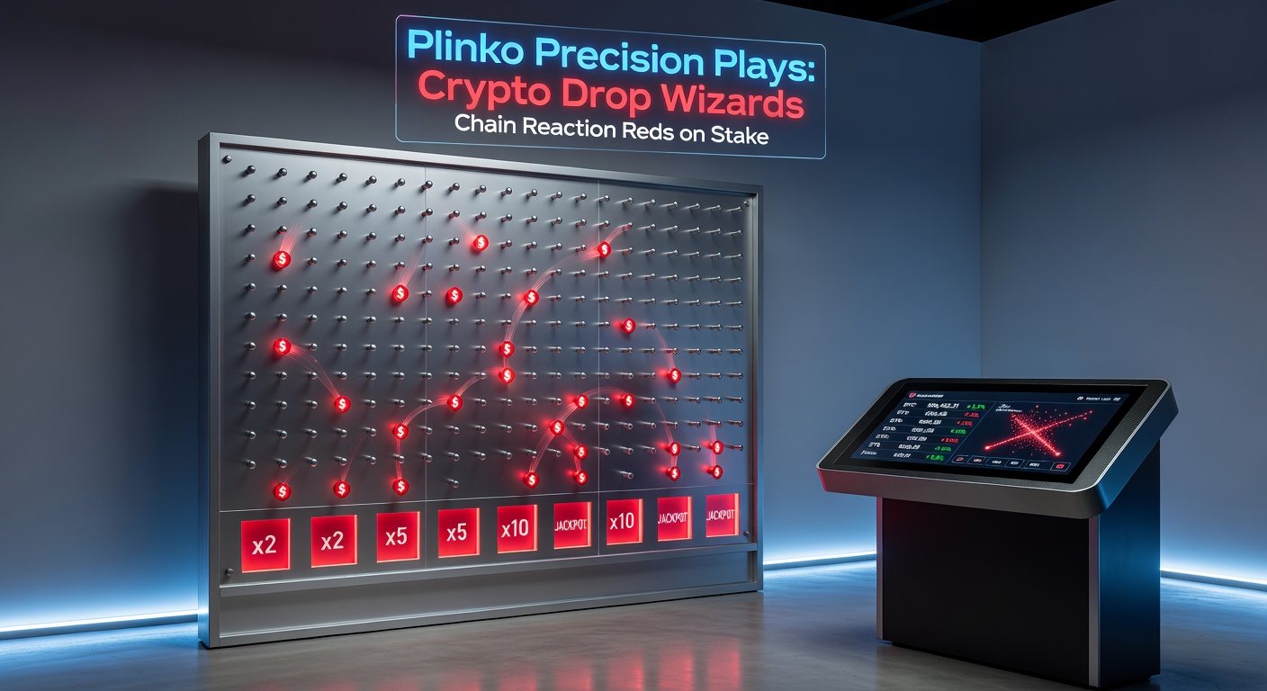 Screenshot of a massive chain reaction red win on Stake Plinko, with multiple balls cascading into high-multiplier slots and crypto balance skyrocketing