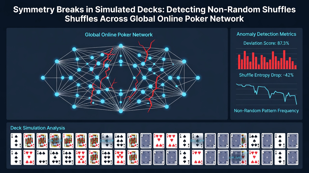 Statistical graph showing symmetry deviation patterns in simulated poker decks over time