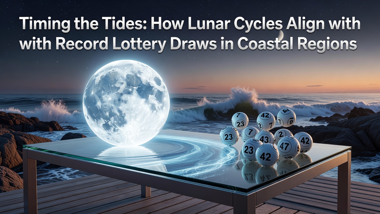 Coastal lottery ticket scanner overlooking ocean tides under a full moon